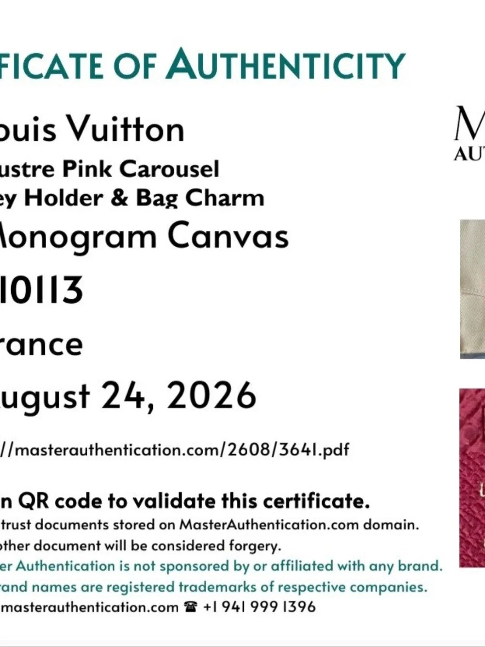 Louis Vuitton Illustrate Bag Charm Pink
